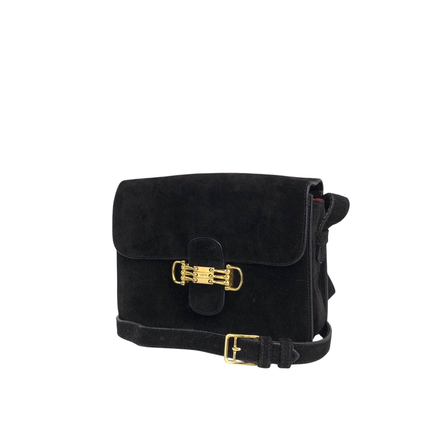 CELINE Horse Bit Shoulder bag Black Vintage yffeiu