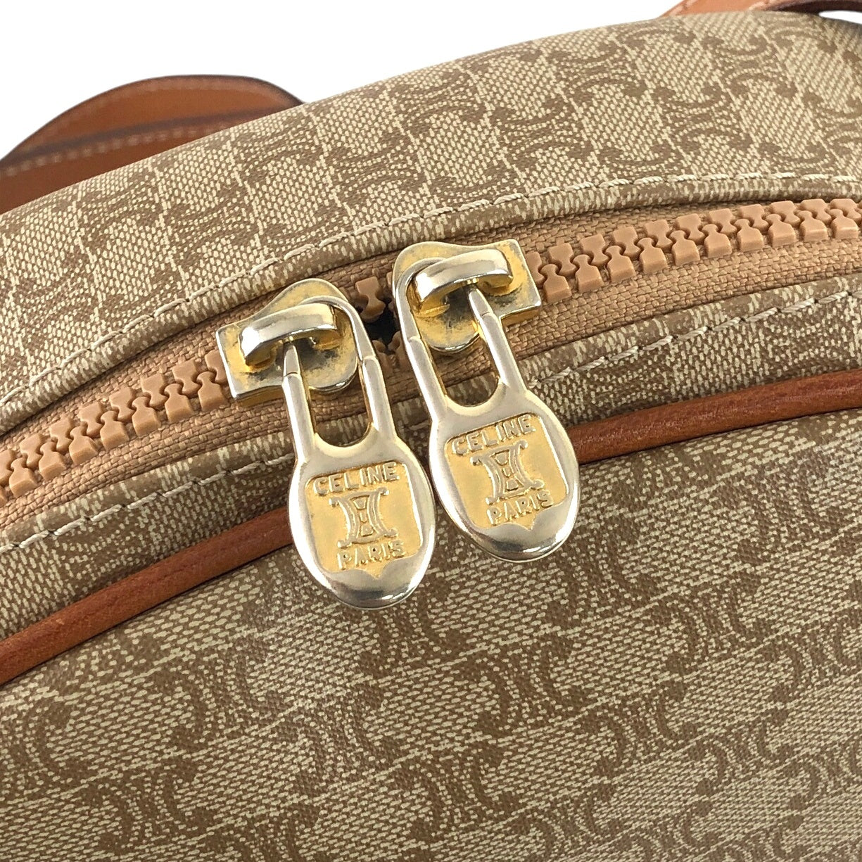 CELINE Macadam Shoulder bag Beige Vintage w86afa