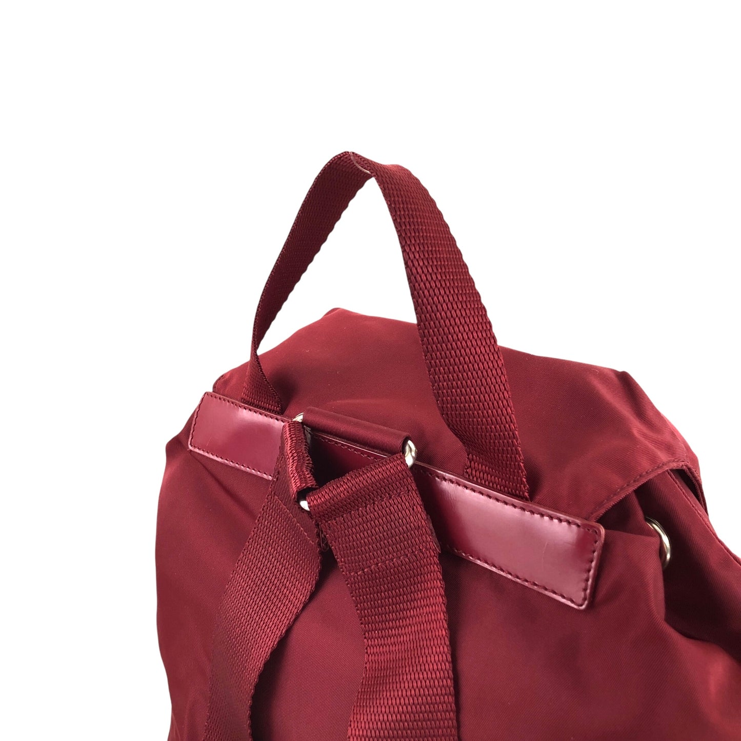 PRADA Triangle Logo Double Pocket Backpack Red Vintage 8jxw7p