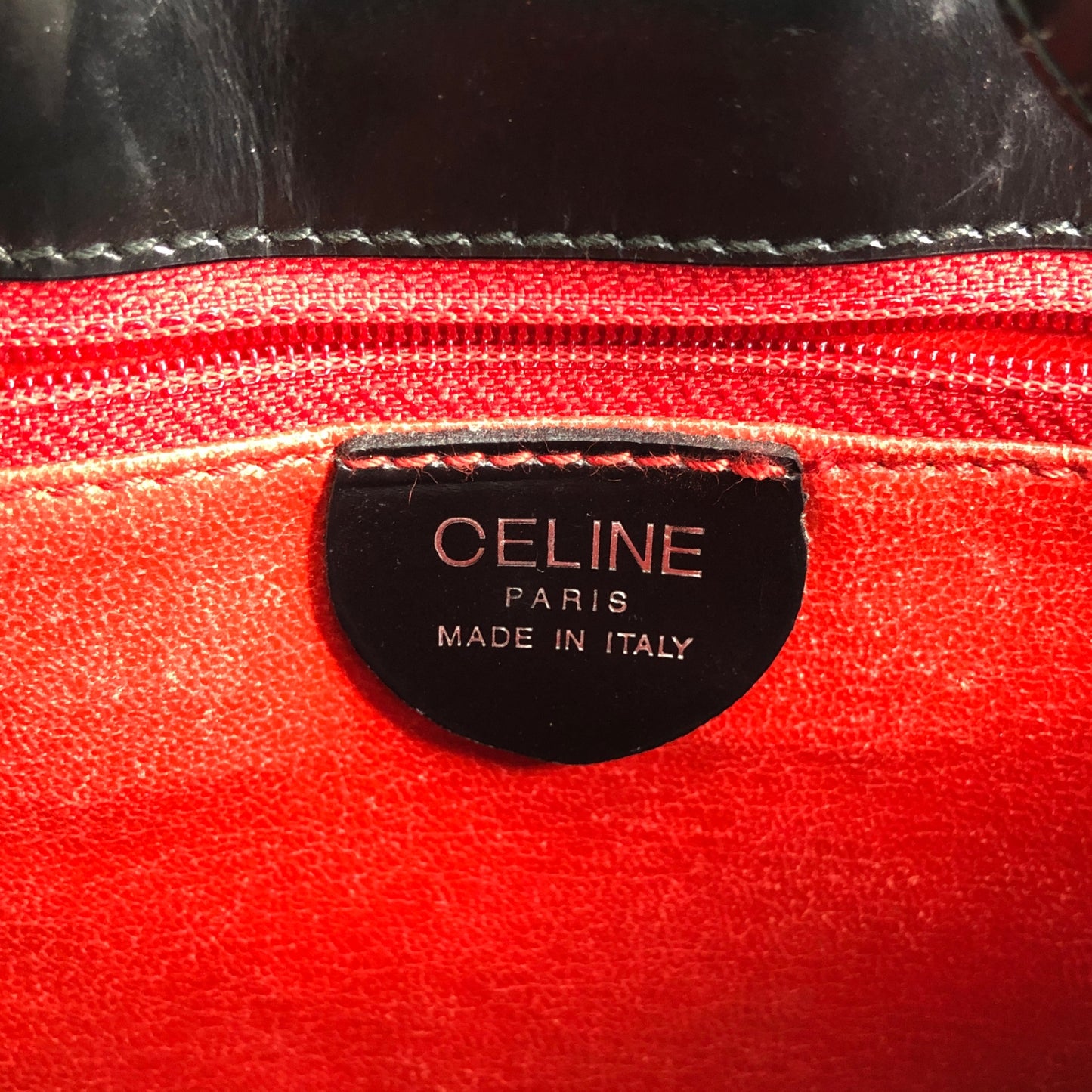 CELINE Logo Shoulder bag Black Vintage tabt7f