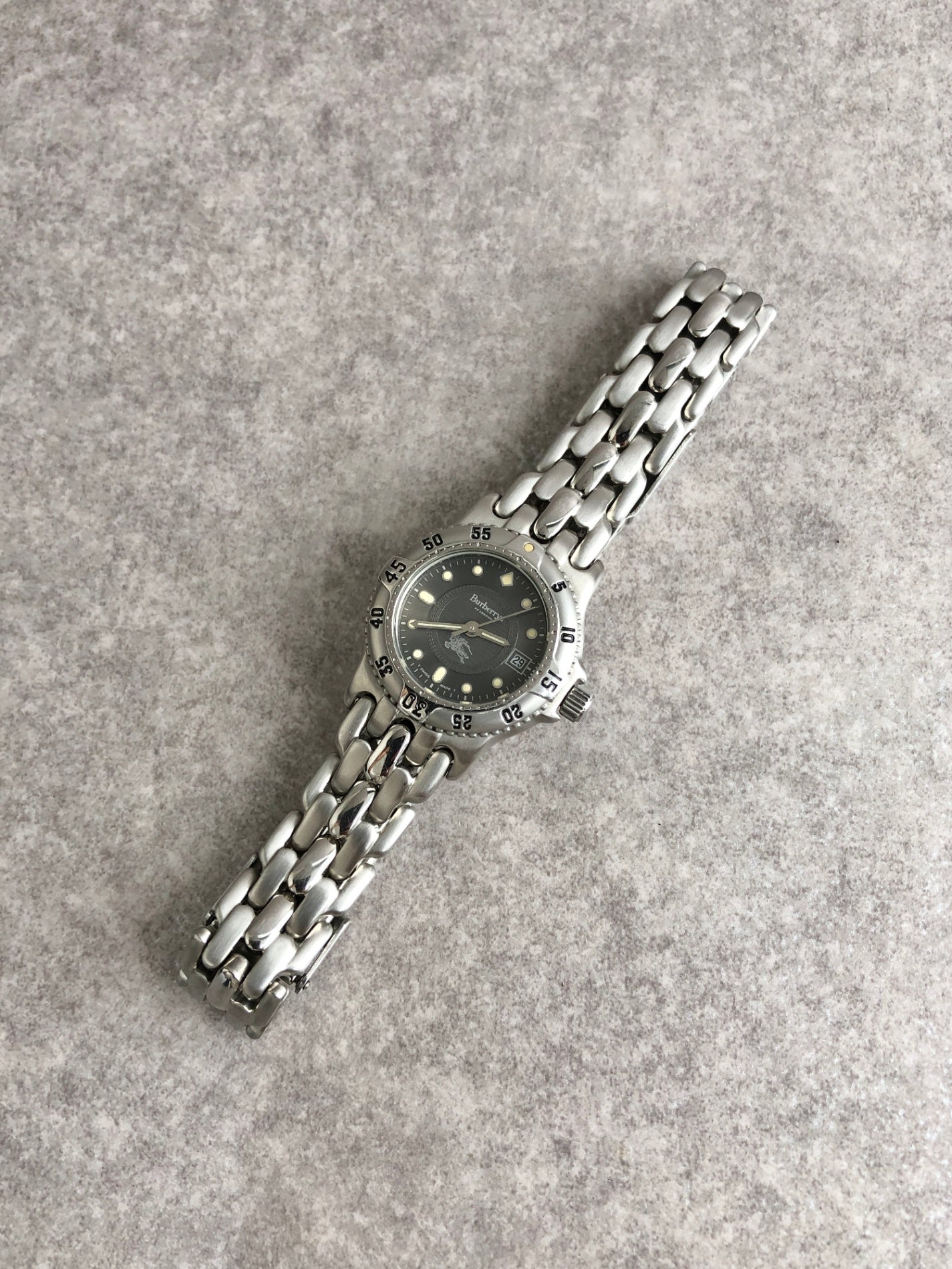 BURBERRY Quartz Watch Silver Vintage uzzmff