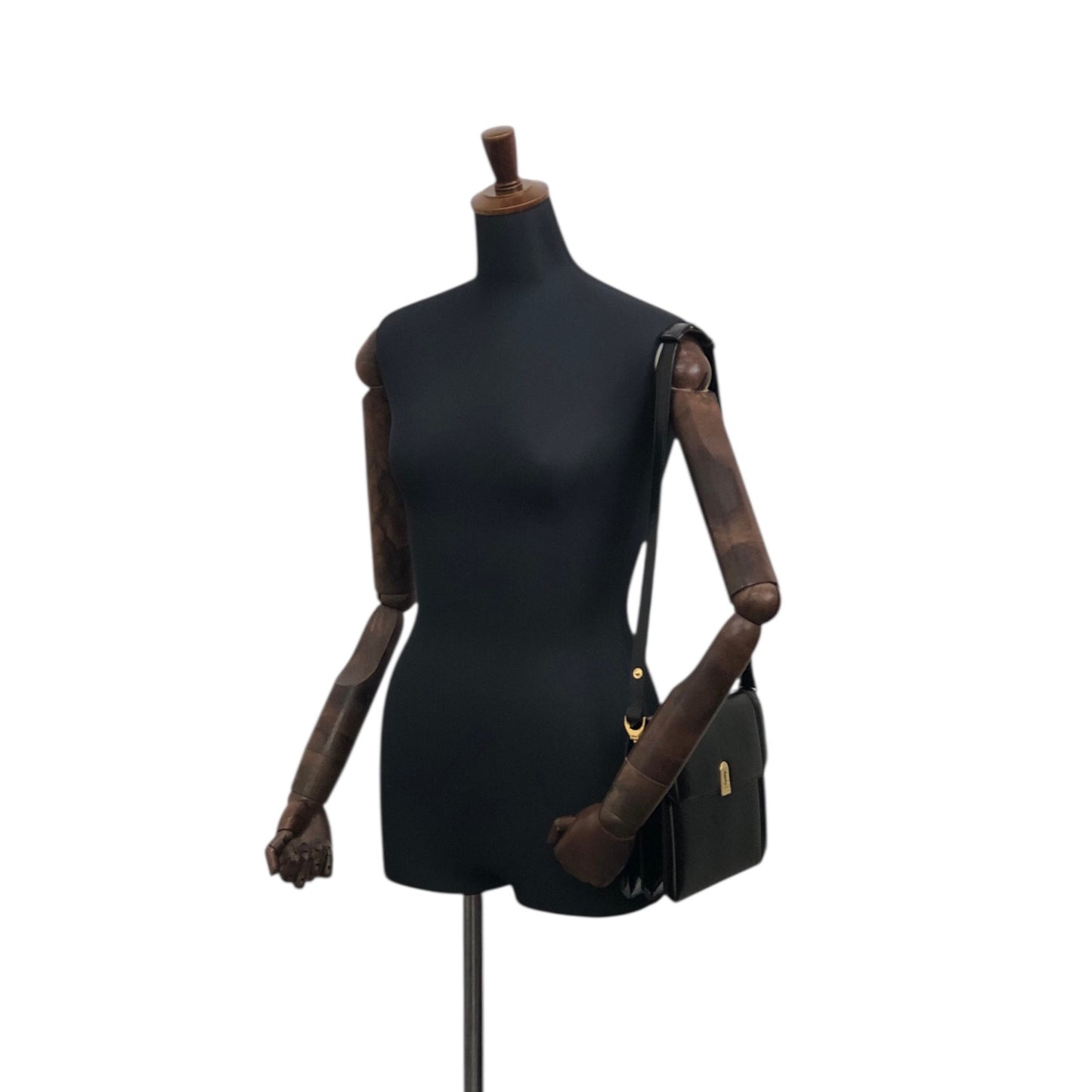 Yves Saint Laurent YSL Logo Shoulder bag Black Vintage d3ffr7