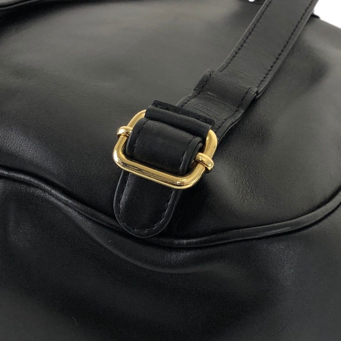 Christian Dior Logo Charm Backpack Black Vintage bbazr2