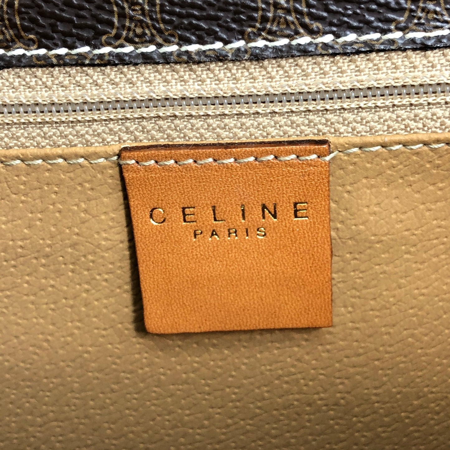 CELINE Macadam Horse Bit 雙翻蓋手提包棕色復古 8byndv