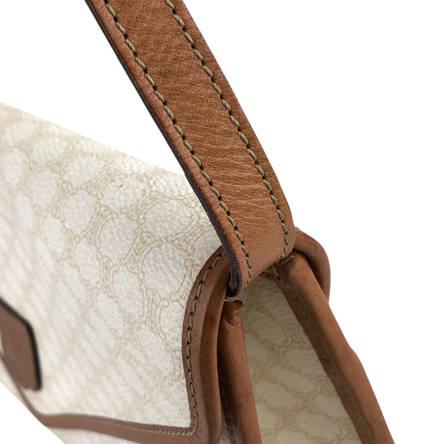 CELINE Macadam Blason Shoulder bag White Vintage j56zbi