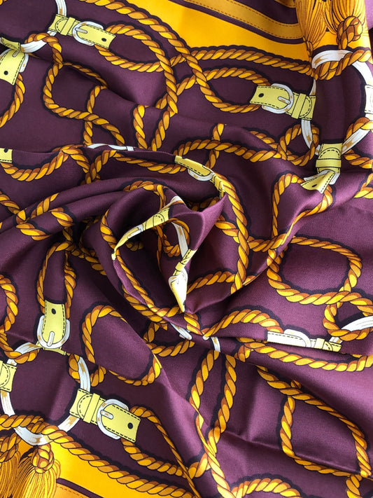 HERMES SILK Scarf Bordeaux Vintage jmarx7