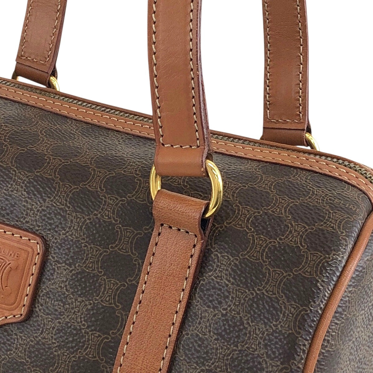 CELINE Macadam Blason Handbag Brown Vintage vkp6jp