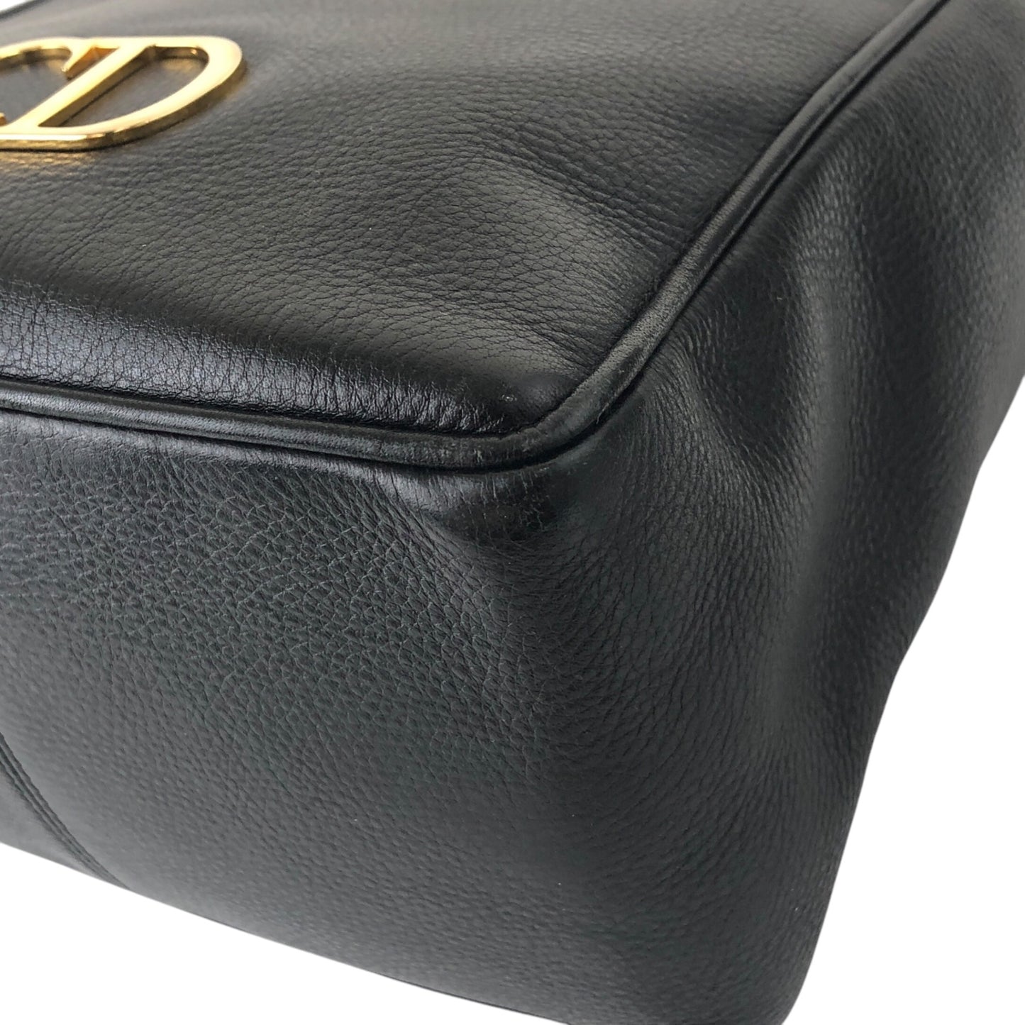 Christian Dior CD Logo Handbag Black Vintage 56eg4v