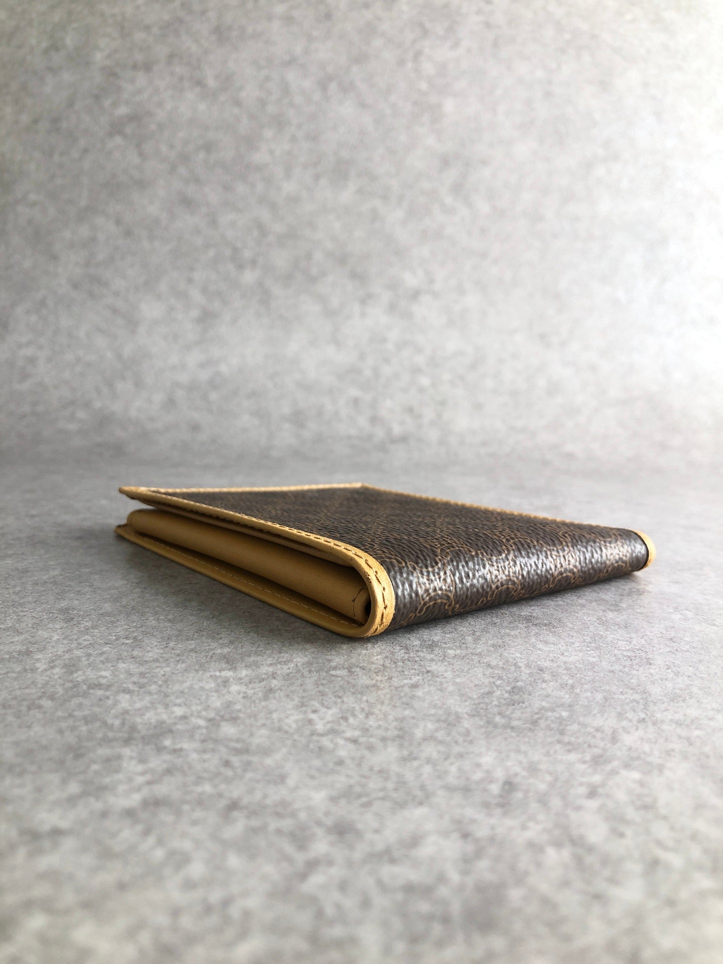 CELINE Macadam Folded Wallet Brown Vintage nkdcjh