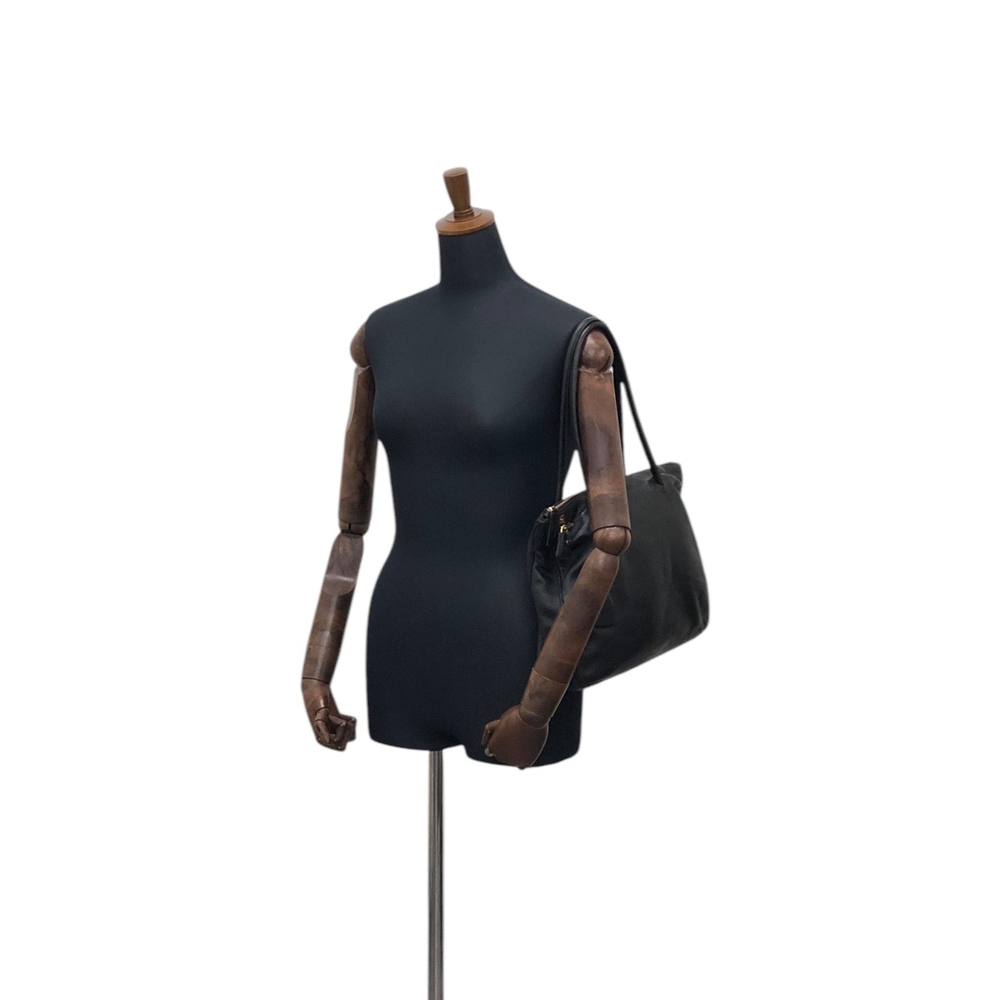 PRADA Logo Embossed Totebag Black Vintage r7ii2c