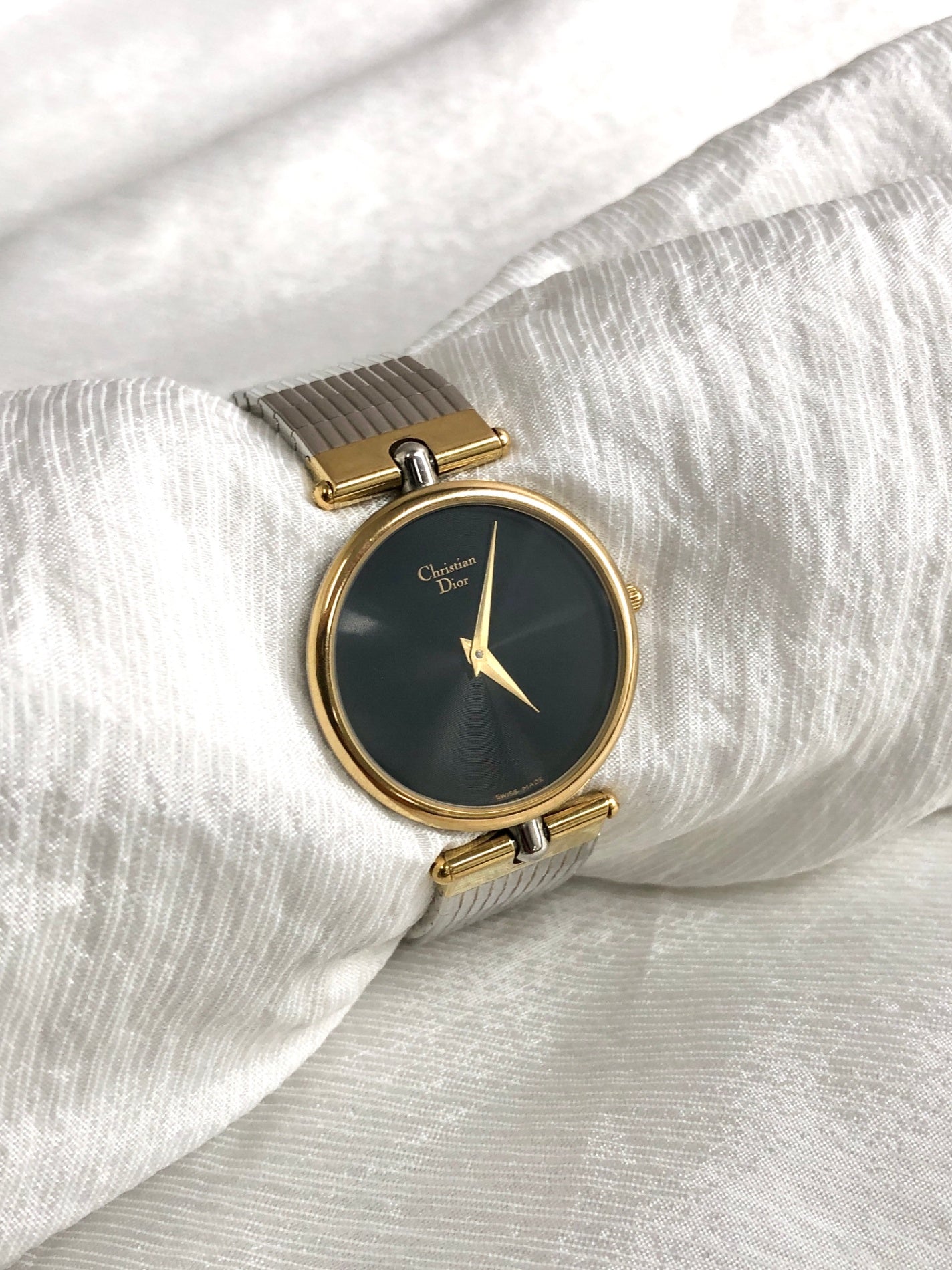 Christian Dior Quartz Watch Silver×Gold Vintage m8wvnb
