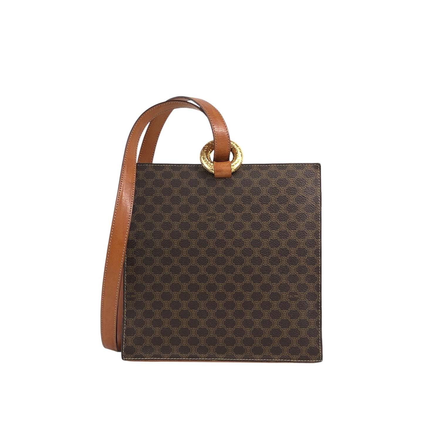 CELINE Macadam Starball Shoulder bag Brown Vintage nkgcwh