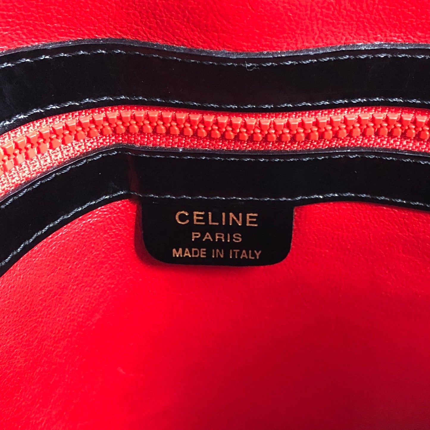 CELINE Two-way Handbag Shoulder bag Black Vintage 4ntwjy