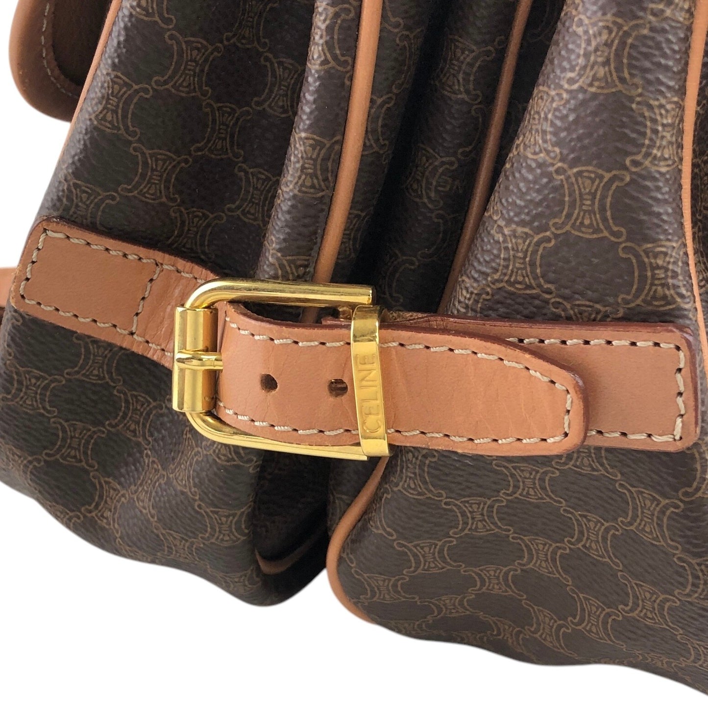 CELINE Macadam Shoulder bag Brown Vintage smihn4