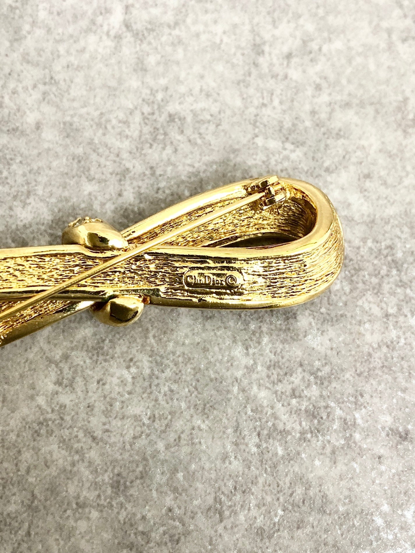 Christian Dior Rhinestone Brooch Gold Vintage fyrmxn