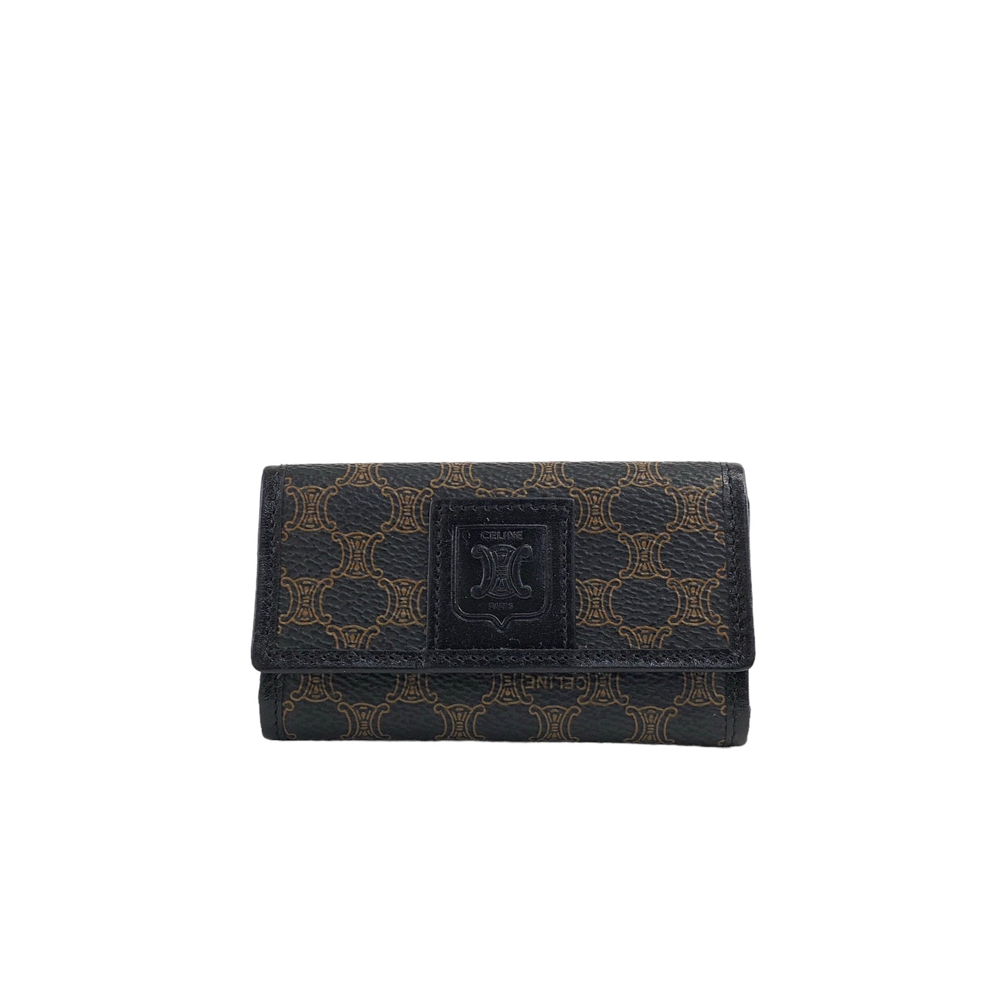CELINE Macadam Blason 6 Key Holder Black Vintage ebnvpu