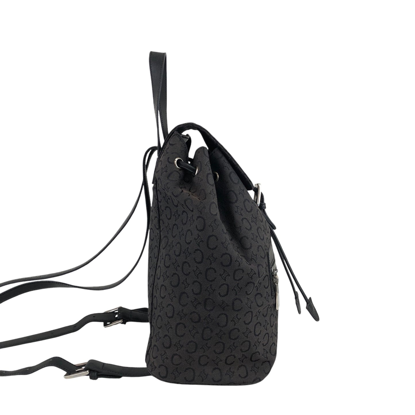 CELINE Front Buckl Backpack Black Vintage u4kmmj