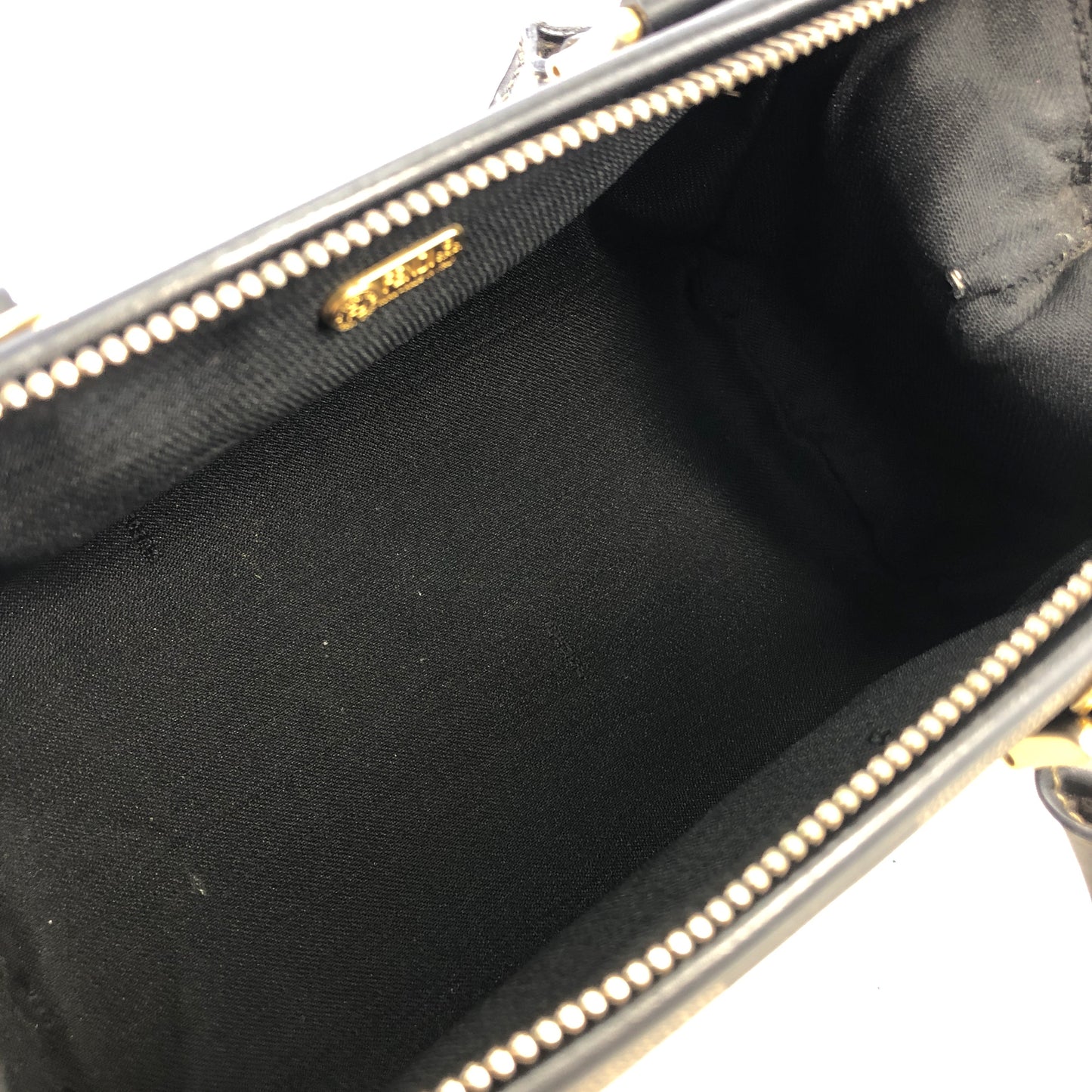 FENDI Zucca Logo Motif Two-way Handbag Shoulder bag Black Brown Vintage dmjg8y