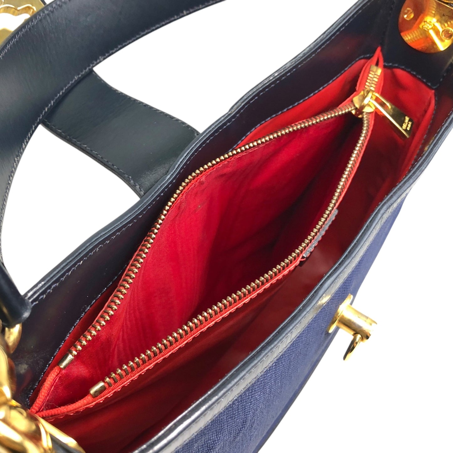 CELINE Gancini Shoulder bag Navy Vintage nnpwss
