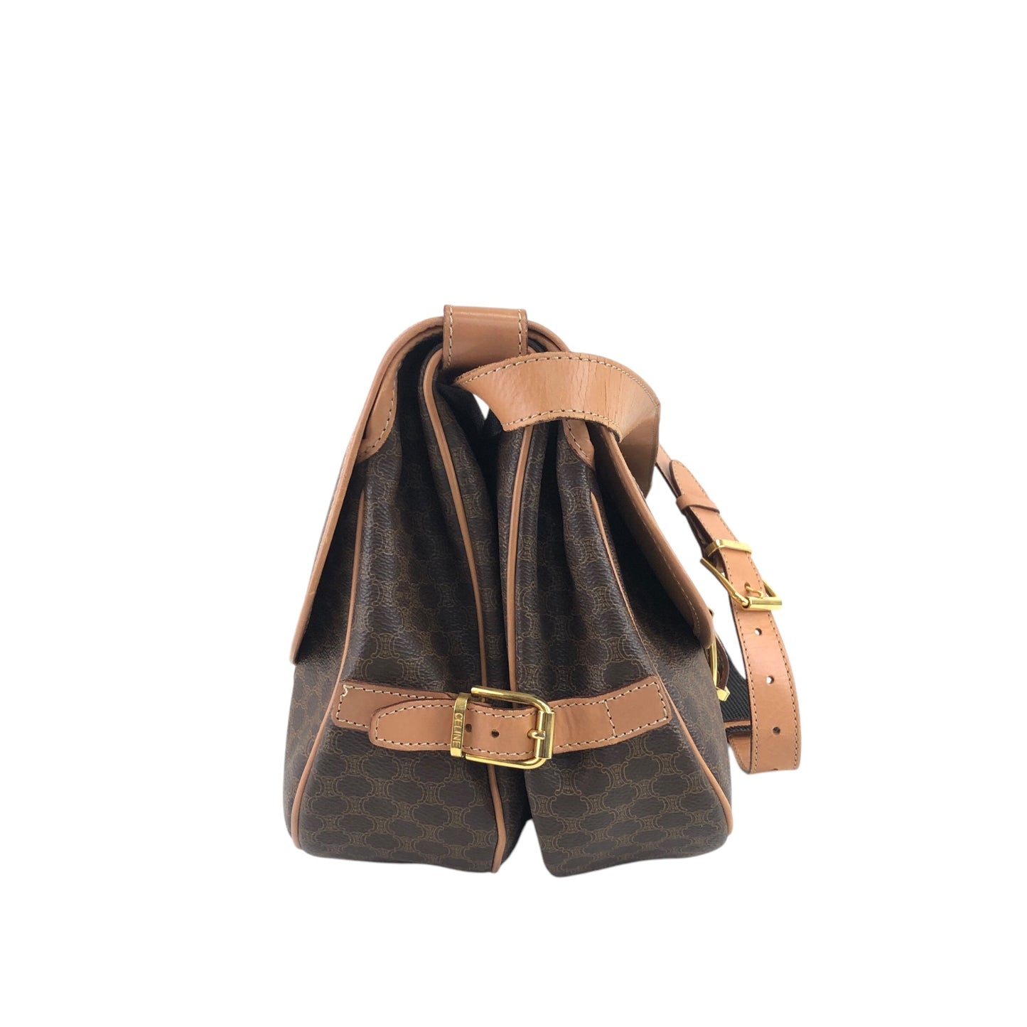 CELINE Macadam Shoulder bag Brown Vintage smihn4