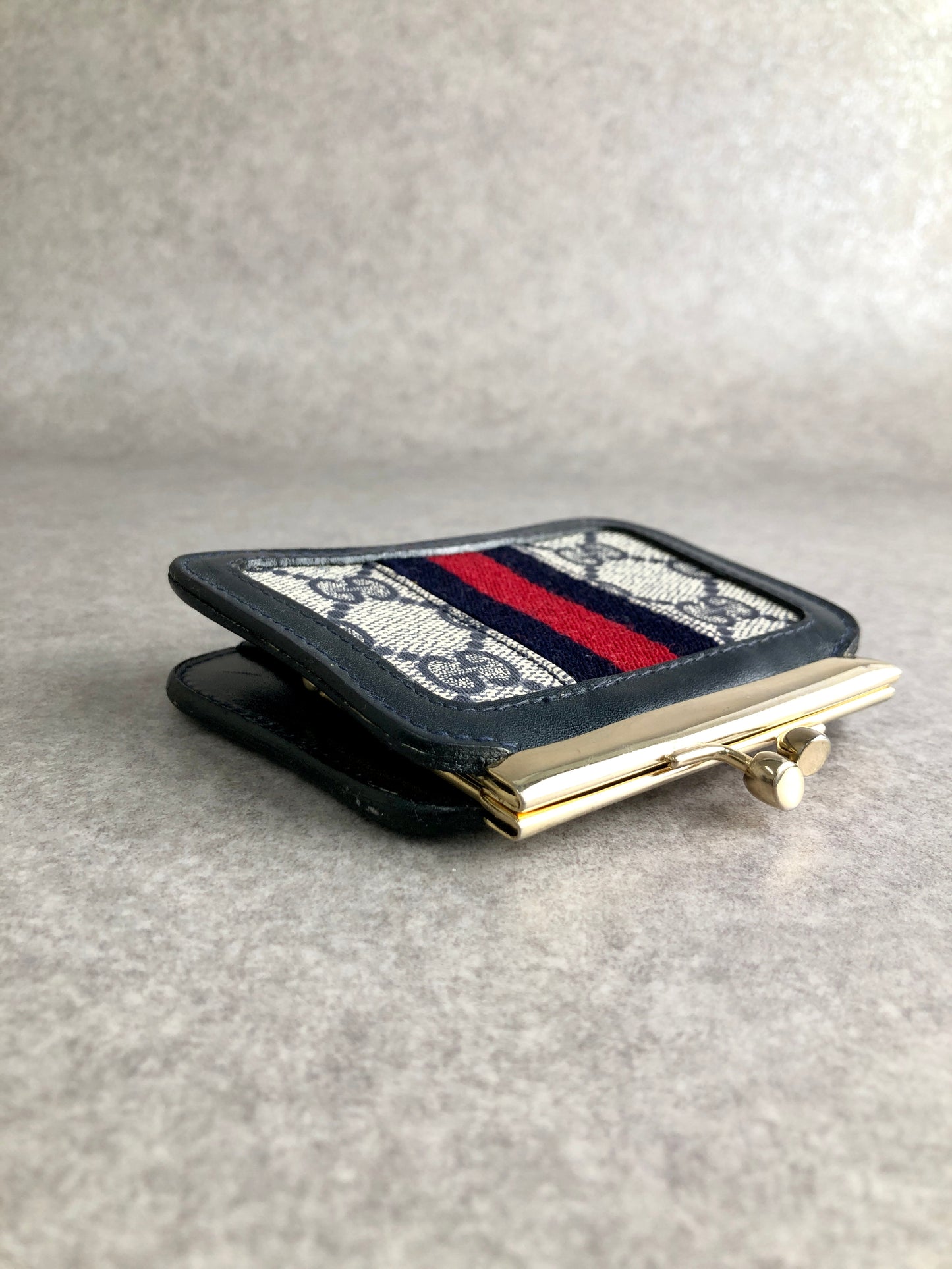 GUCCI Sherry Line 零錢包 海軍藍 復古款 5bzb3p
