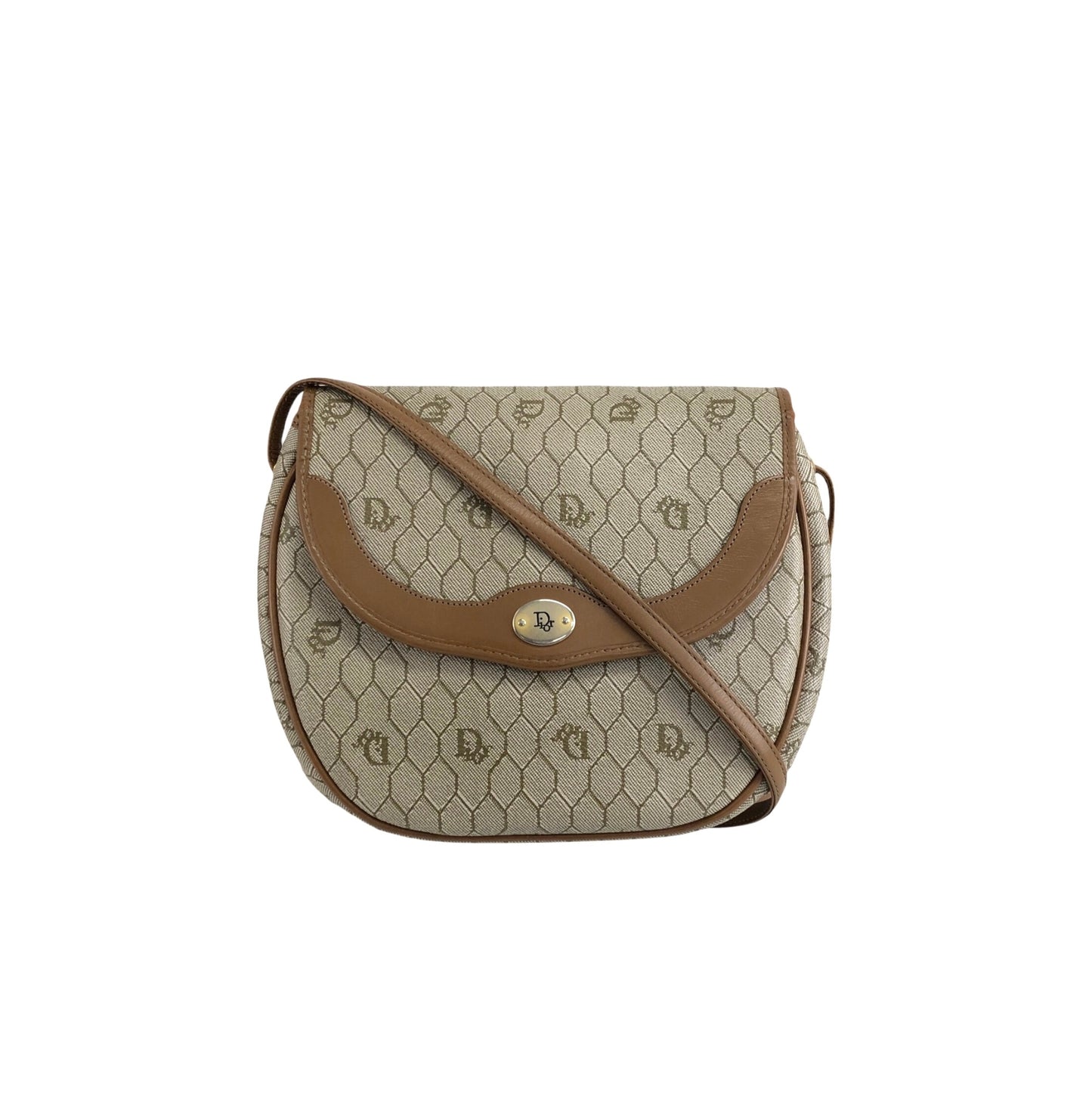 Christian Dior Honeycomb Pattern Logo Shoulder bag Beige Vintage gage6d