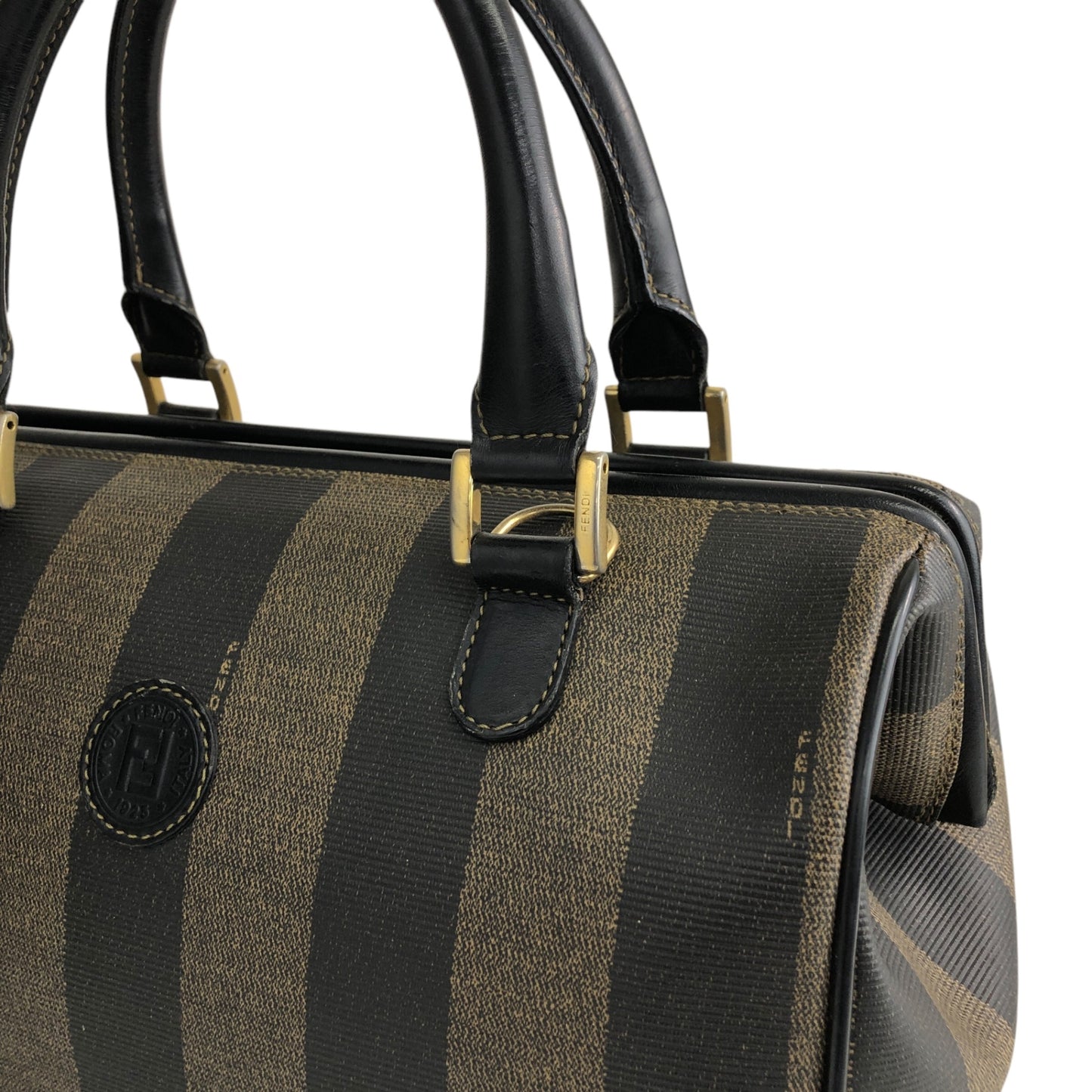 FENDI Pecan Two-way Small Boston bag Shoulder bag Black Vintage euc5vh
