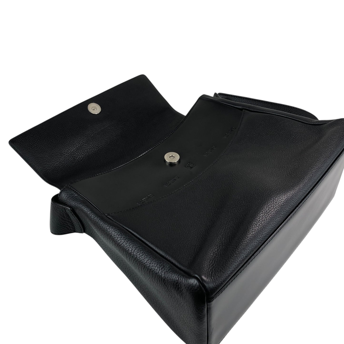 LOEWE Logo Embossed Shoulder bag Black Vintage ni55eb