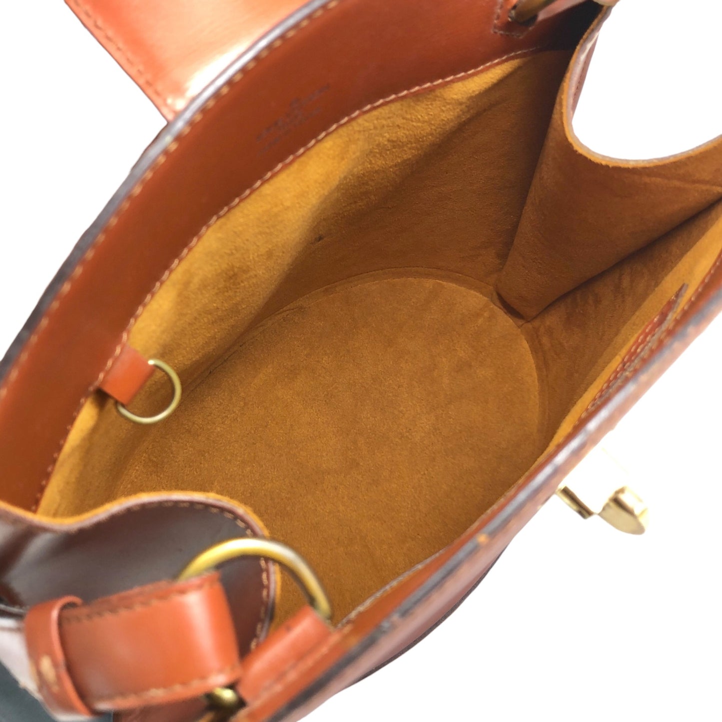 LOUIS VUITTON Epi Turn Lock Shoulder bag Brown Vintage fn4d5c