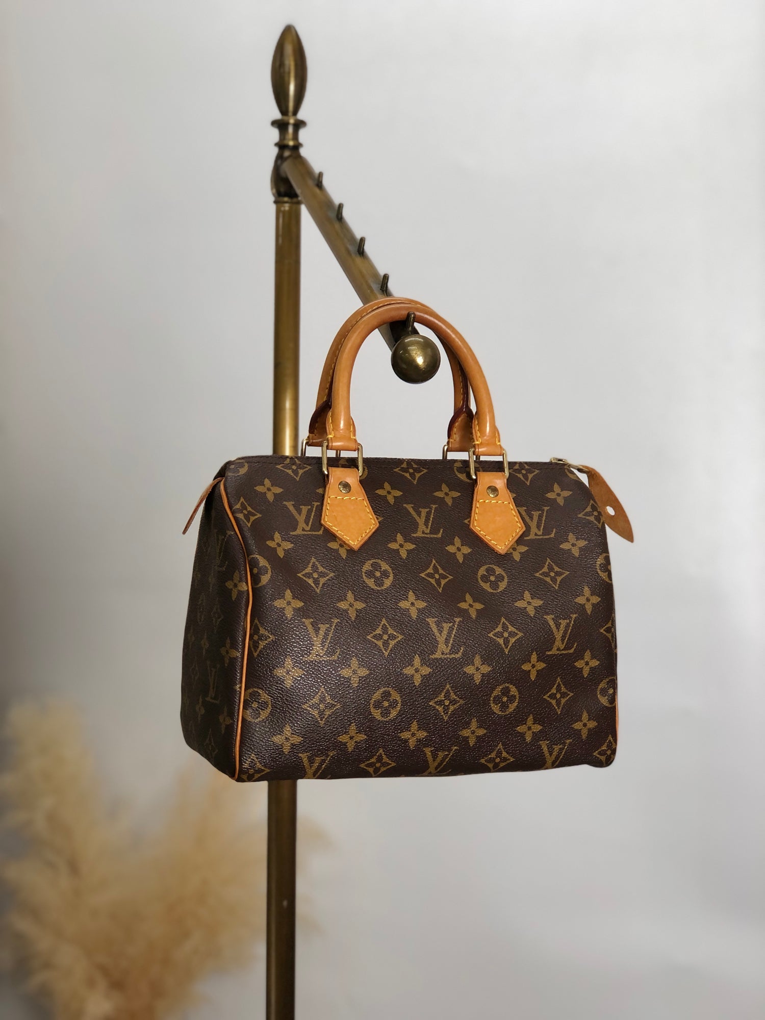 LOUIS VUITTON Monogram Handbag Boston bag Brown M41528 Vintage ausxgj VintageShop solo