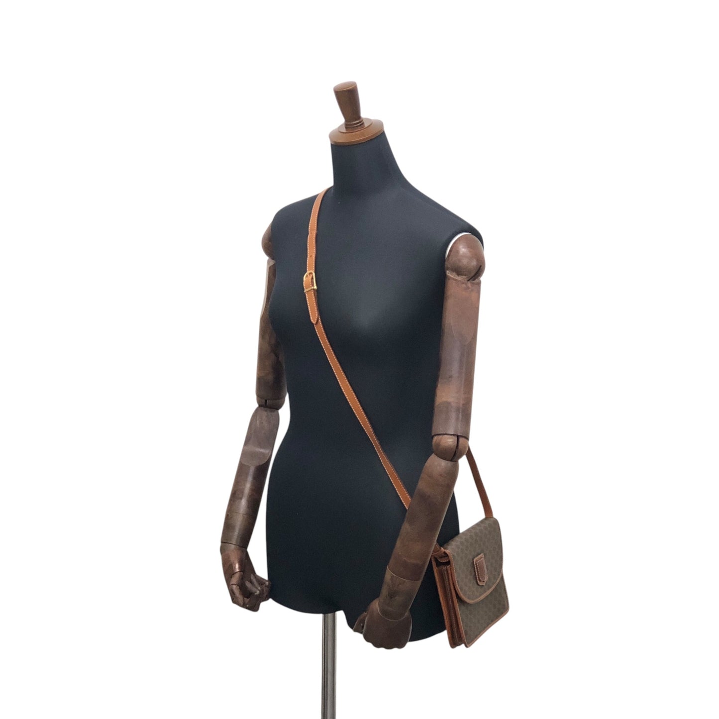 CELINE Macadam Blason Shoulder bag Brown Vintage ix2eki