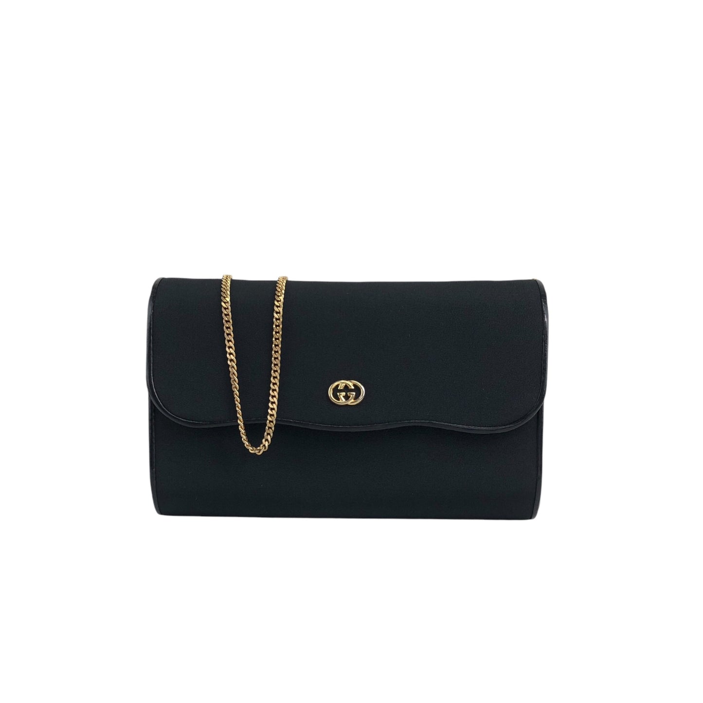 GUCCI 互鎖鏈條單肩包 黑色 復古 c5t5sp