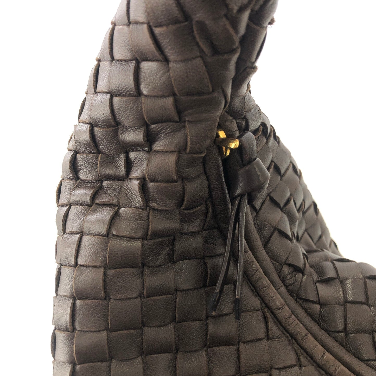 Bottega Veneta Intrecciato Leather Shoulder Hobobag Brown Vintage dcau45