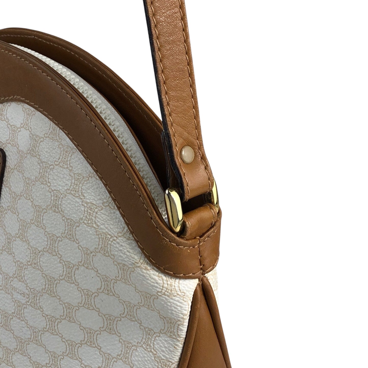CELINE Macadam Blason Shoulder bag White Vintage y88uii