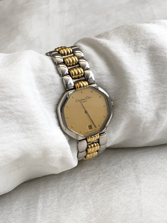 Christian Dior Quartz Watch Gold×Silver 45.204 Vintage 6u8guj