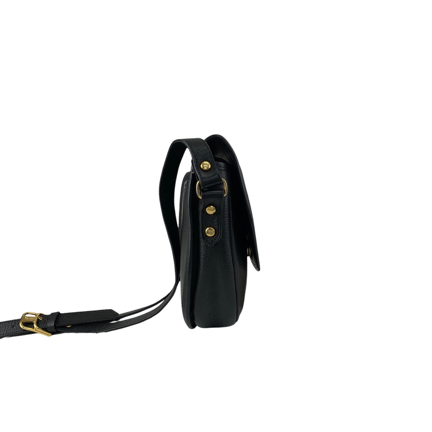 Yves Saint Laurent YSL Logo Flap Shoulder bag Black Vintage hrxn3f