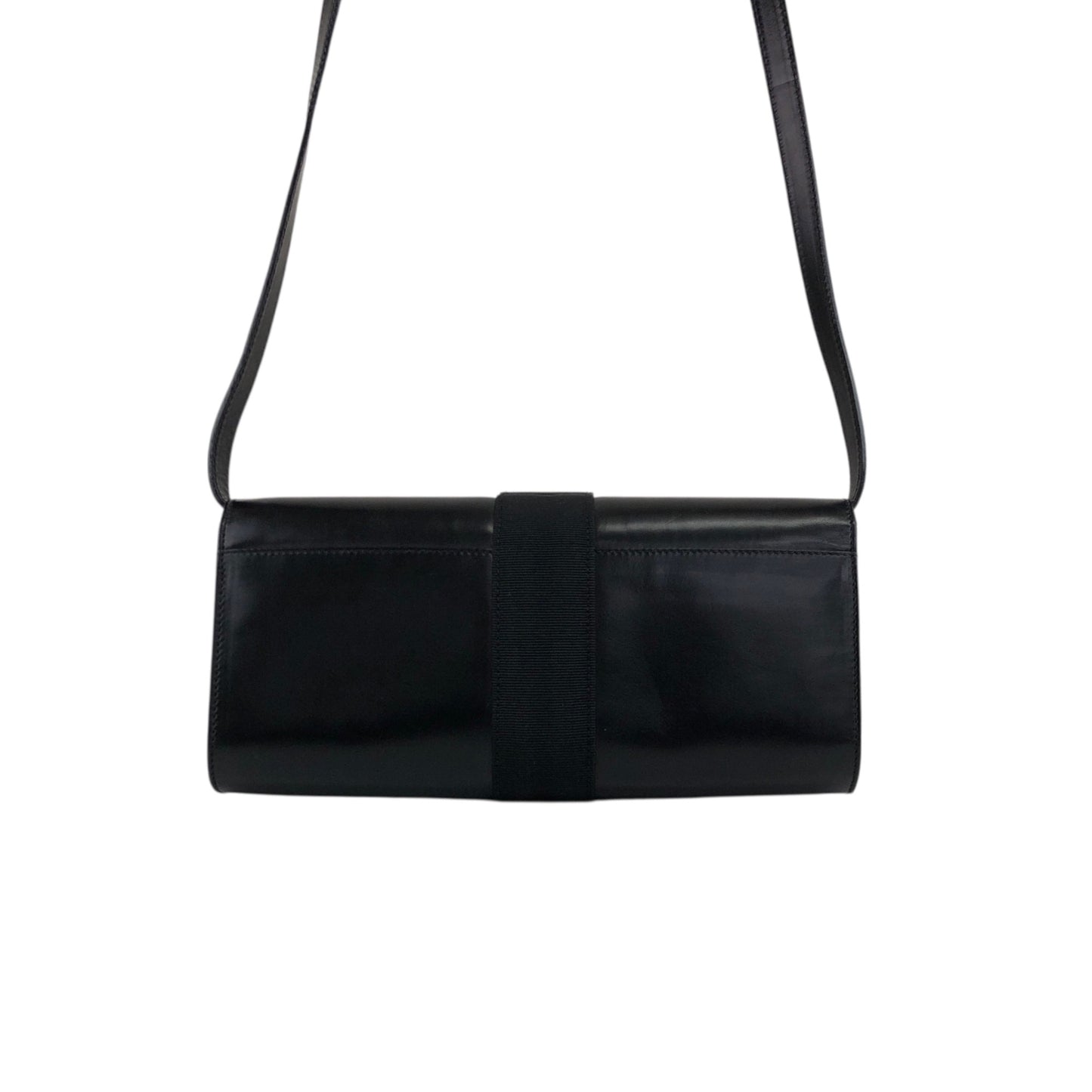 Salvatore Ferragamo Gancini Ribbon Shoulder bag Black Vintage 3wugs6