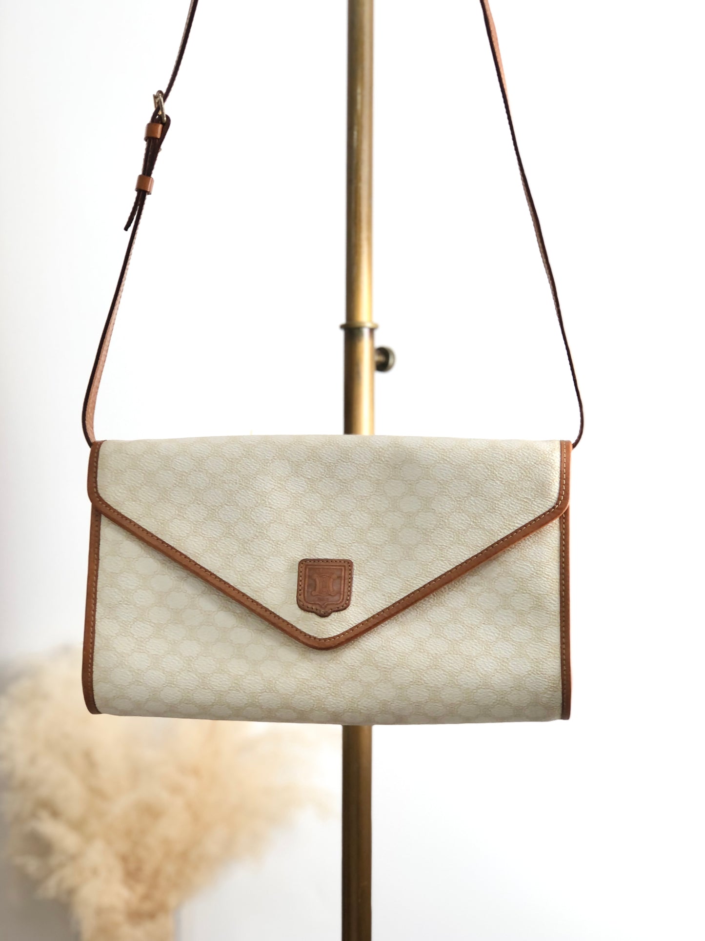CELINE Macadam Blason Shoulder bag White Vintage j56zbi