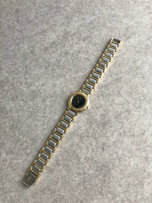 Yves Saint Laurent YSL Logo Quartz Watch Silver×Gold 2200-229789Y Vintage sngzzf