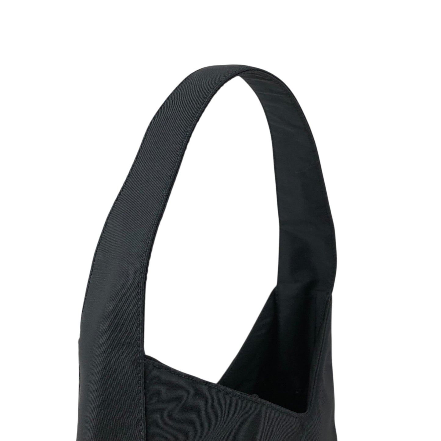 PRADA Tessuto Triangle Logo Small Handbag Black Vintage 5aczat