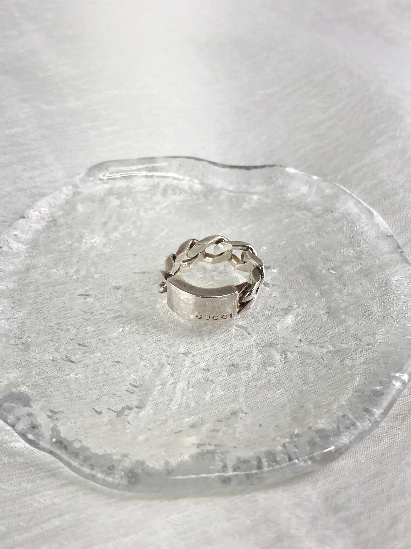 GUCCI Chain Motif Ring Silver SILVER925 Vintage igsy6c
