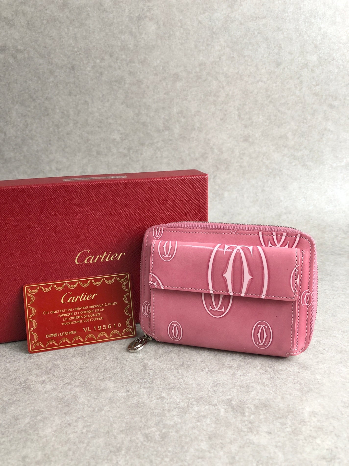 Cartier Folded Wallet Pink Vintage akkt2f