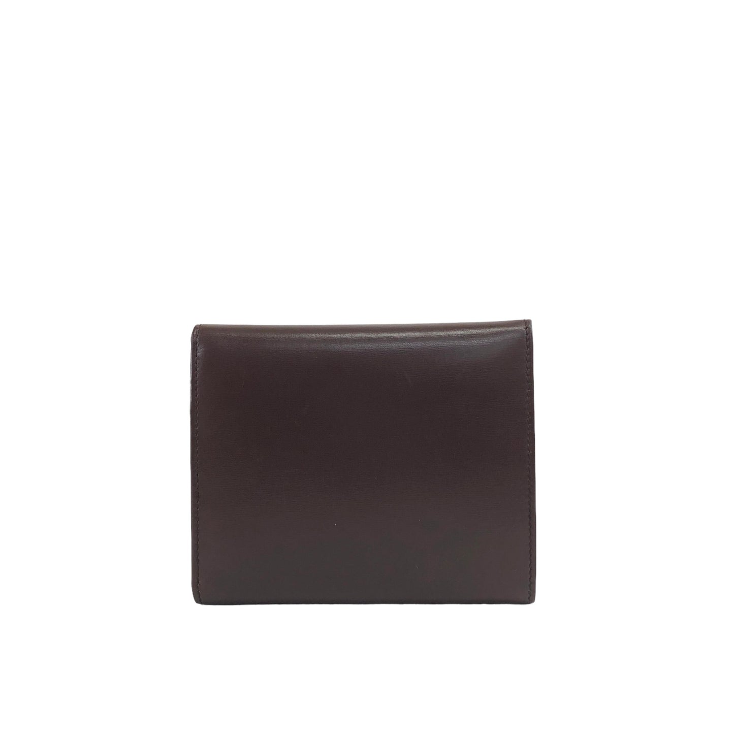 CELINE Gancini Trifold Wallet Brown Vintage 5ijktw