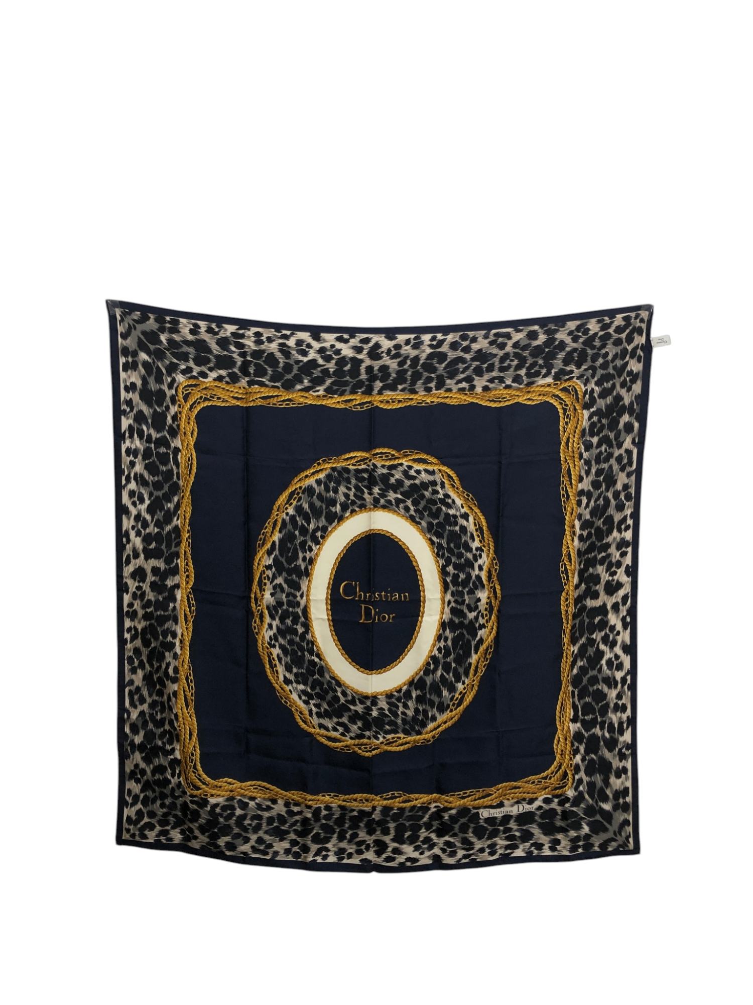 Christian Dior スカーフ ネイビー ゴールド＊ Christian Dior SILK Scarf Navy×Gold Vintage 2b48rk – VintageShop solo