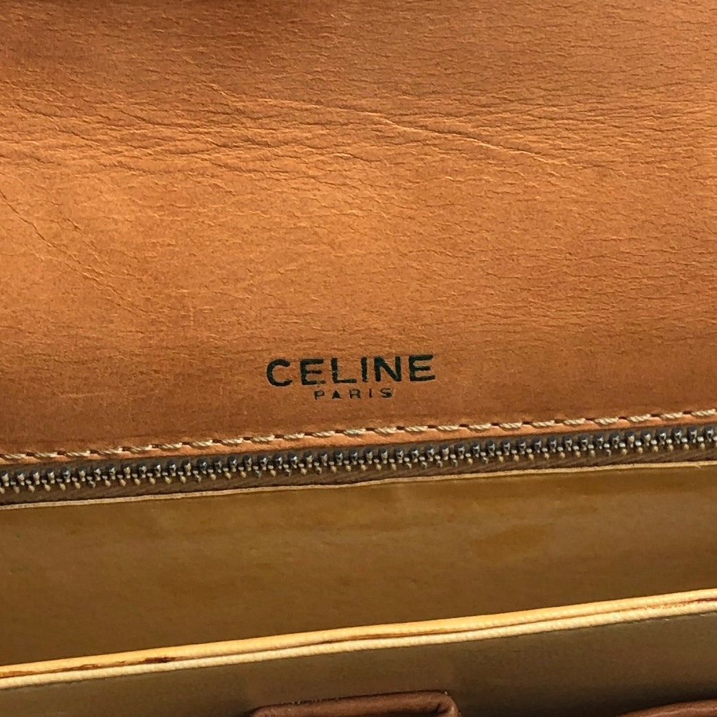 CELINE Macadam Horse Carriage Shoulder bag Brown Vintage dccdnx