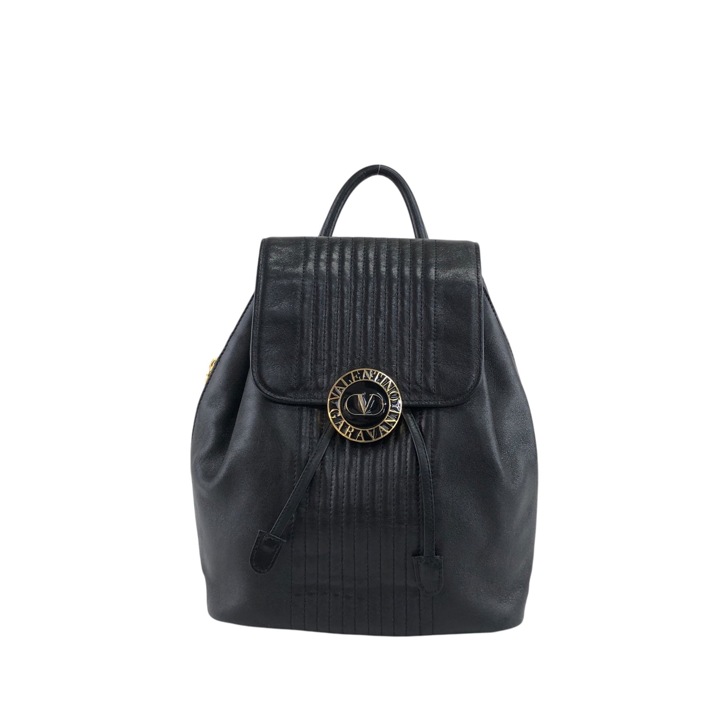 VALENTINO GARAVANI Medal Motif Backpack Black Vintage y7zdsr