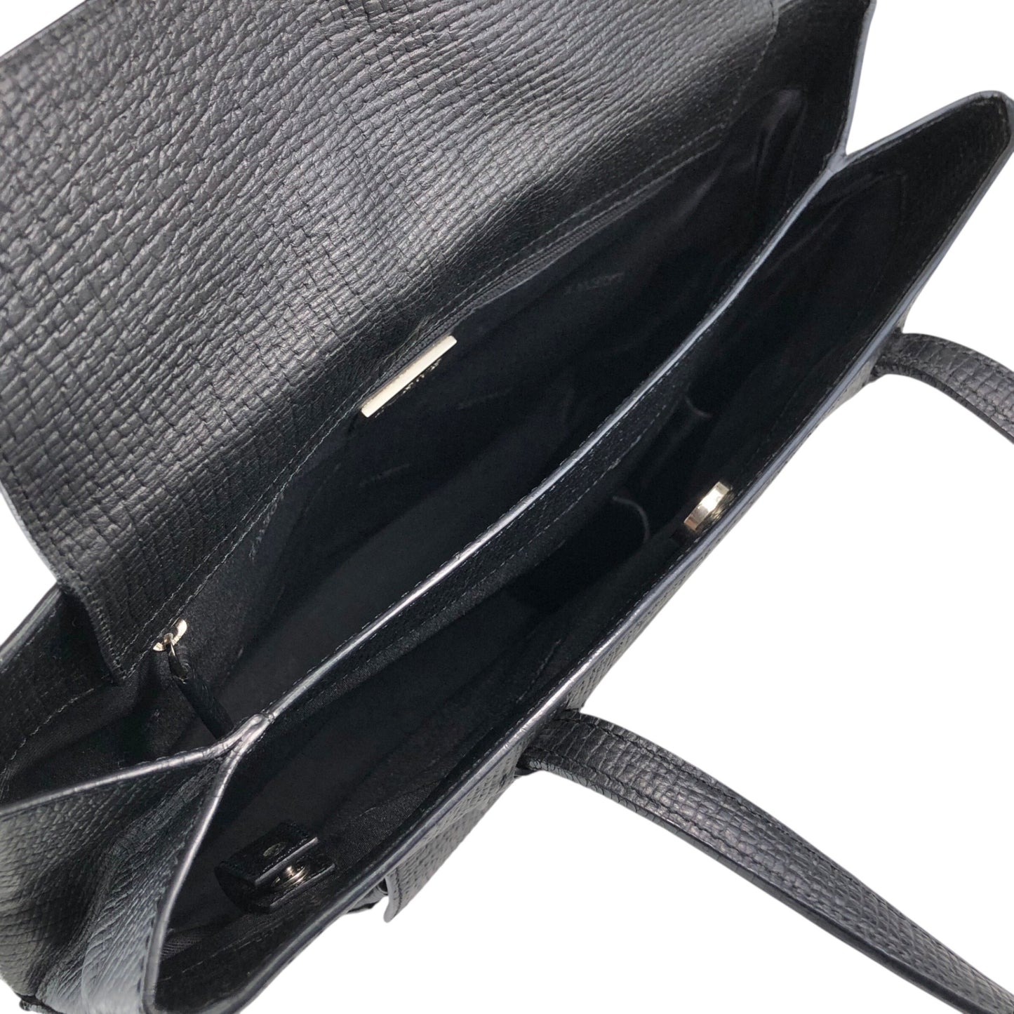 LOEWE Logo Embossed Front Pocket Handbag Black Vintage kmkg4n