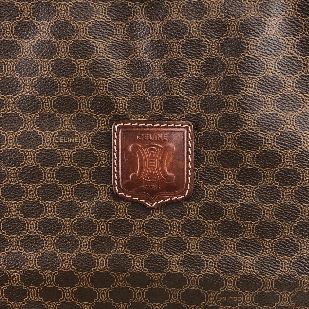 CELINE Macadam Blason Shoulder bag Totebag Brown Vintage 5ivy2t