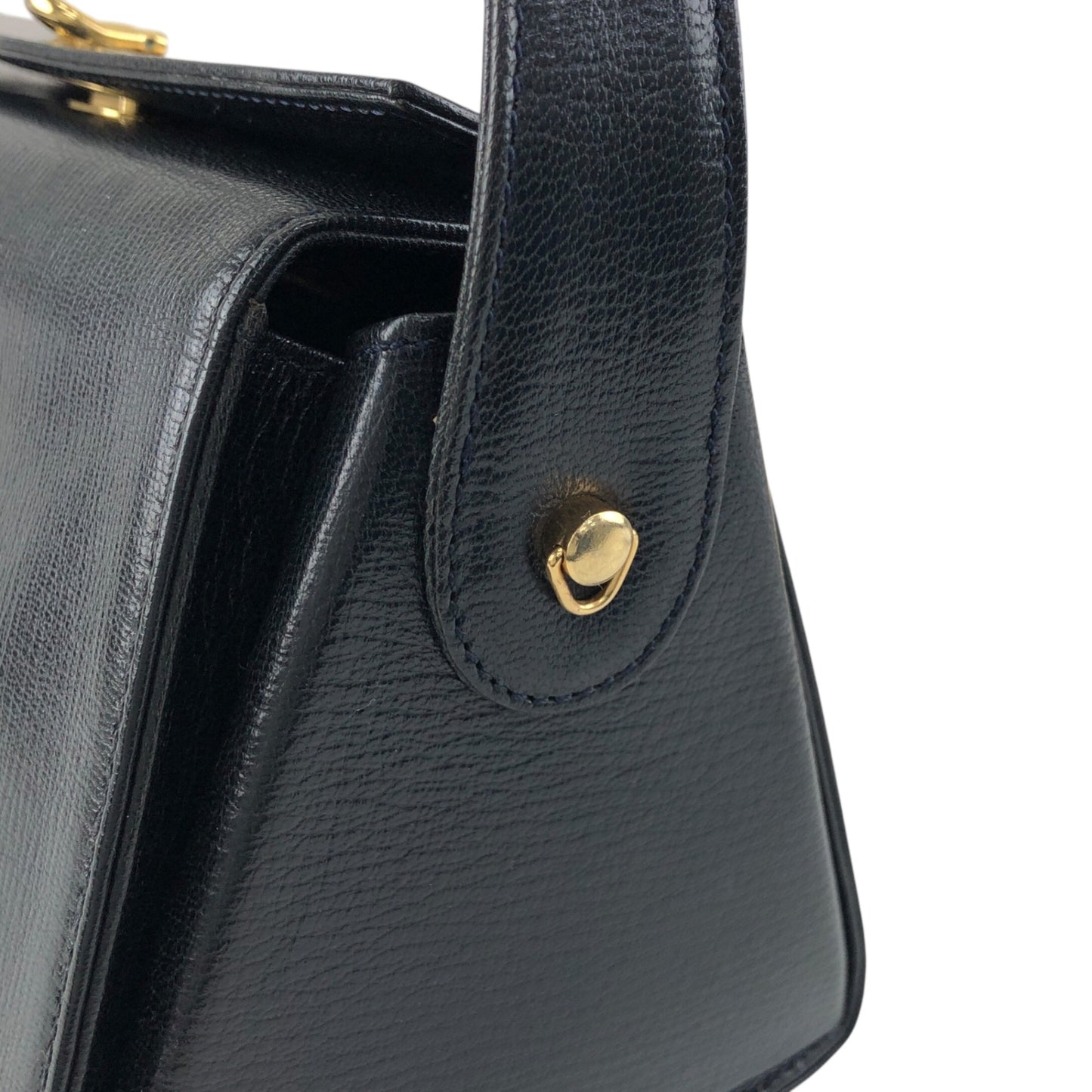 FENDI Logo Embossed Handbag Black Vintage yyxgsd