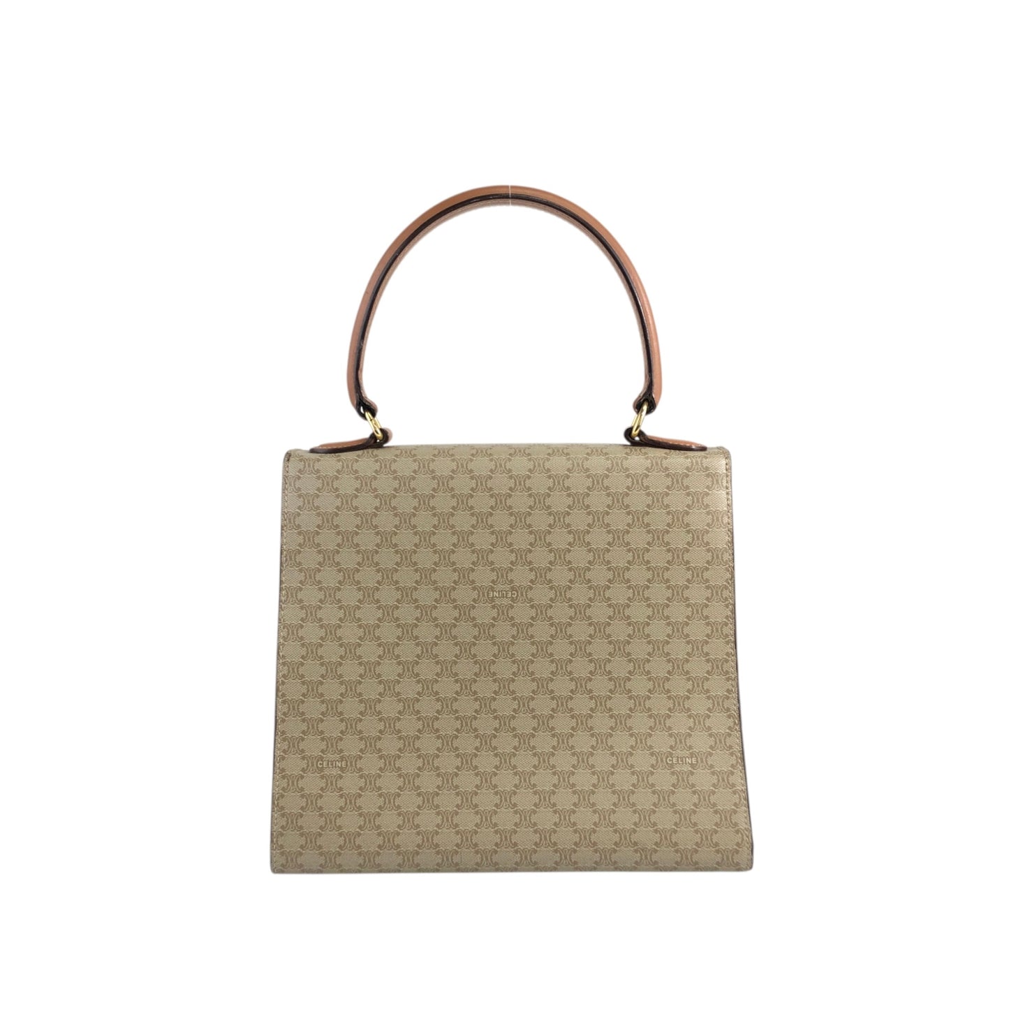 CELINE Macadam Gancini Handbag Beige Vintage 73dnvv